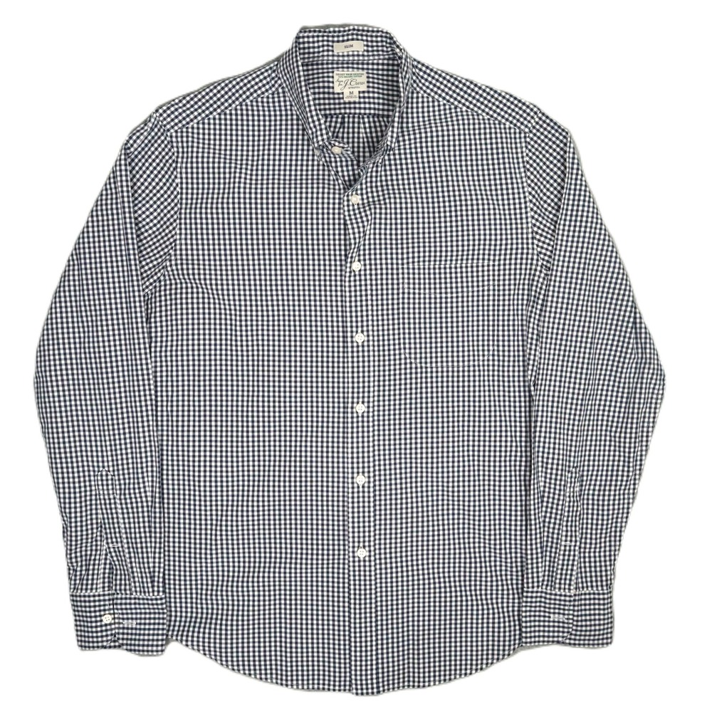J.Crew Secret Wash Gingham Check Organic Cotton Shirt M Slim Fit‎ Mauritius